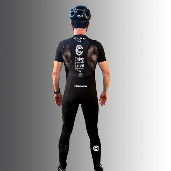 mens black sustainable bib tights