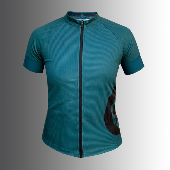 womens sustainable green short sleeve cycle jersey