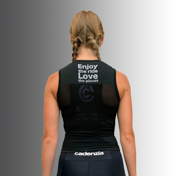 womens black sleeveless cycle baselayer